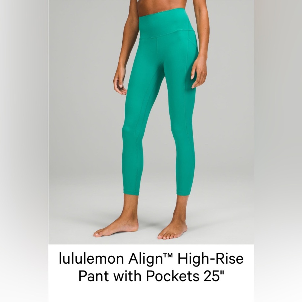 Lululemon align 25” with pockets in Maldives green